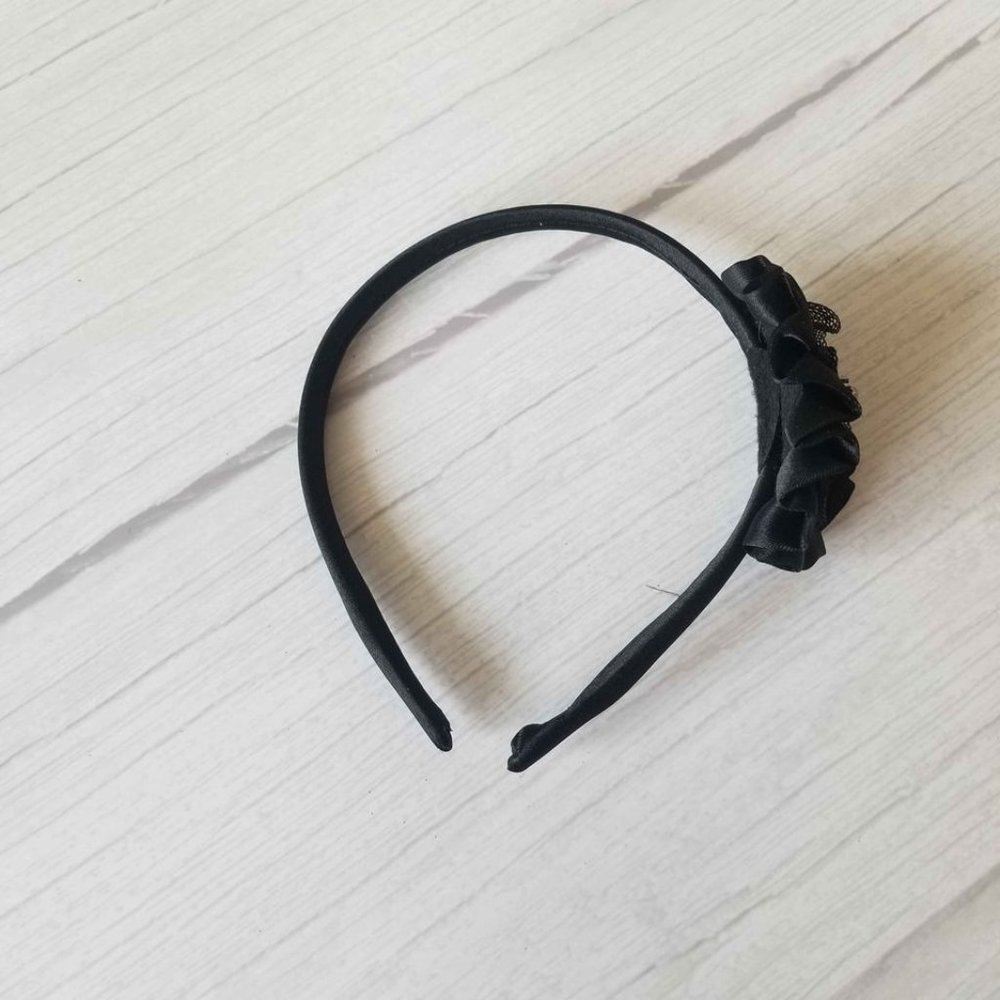 Zipper black headband Flower Hair accessories - Picture 3 of 9